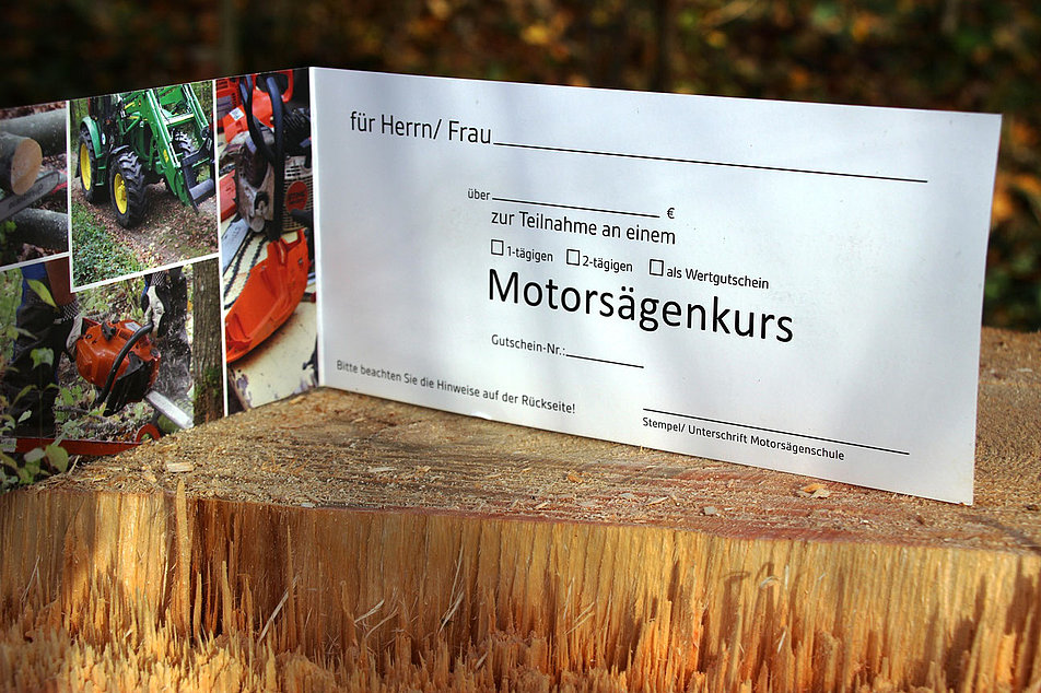 Mobile Motorsägenschule - Gutschein